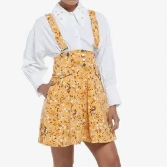 Hot Topic Disney Chip 'N' Dale Fall Floral Suspender Skirt - Picture 2 of 11